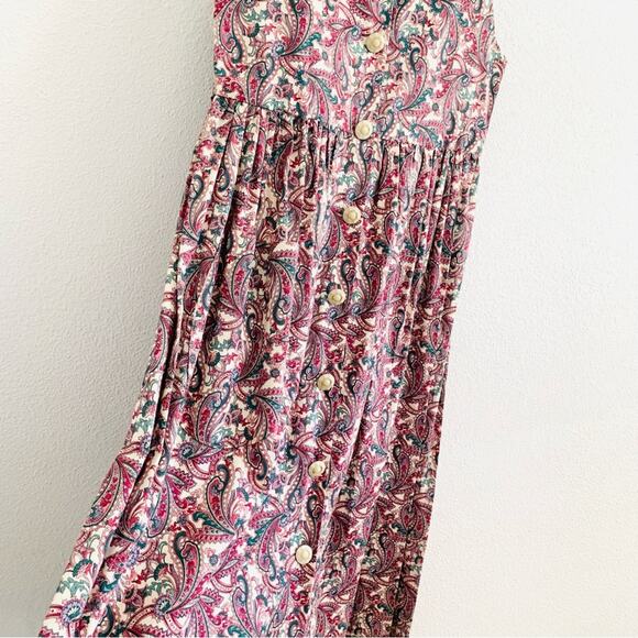 Polly Pinafore Hand Crafted Vintage Floral Midi Dress - Picture 6 of 8